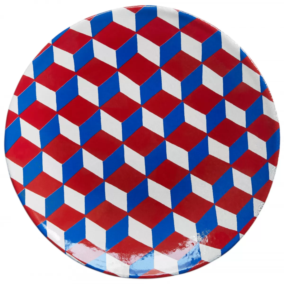 Astier de Villatte Assiettes>Assiette Cube Tricolore